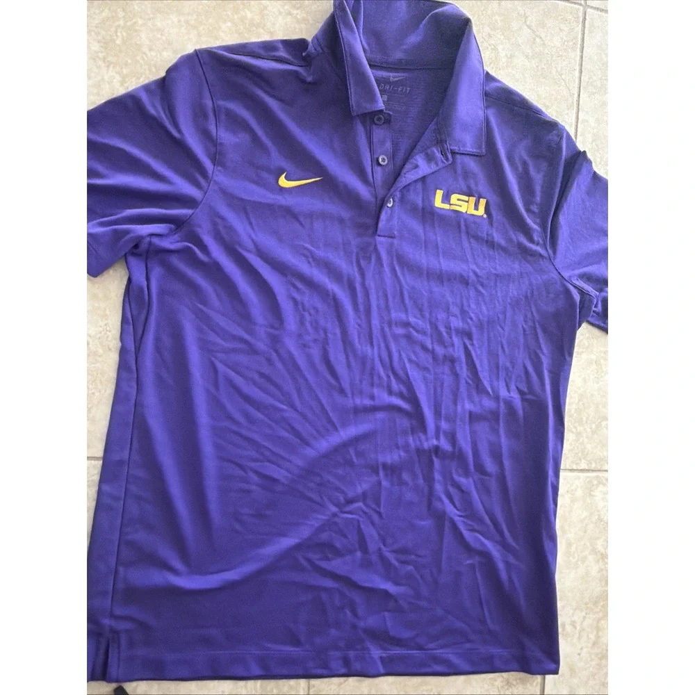LSU Men Size L Dri -Fit Purple T Shirt